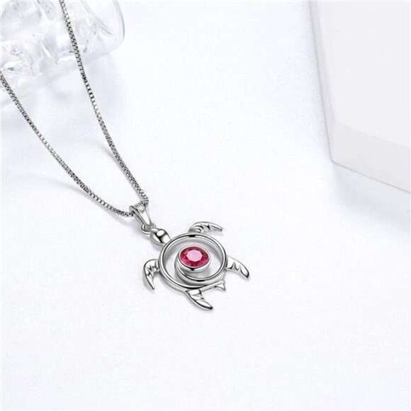 Silver Turtle Necklace Aurora Tears Celtic Spiral 925 Sterling Silver Women - Picture 3 of 6